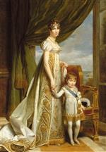 François Pascal Simon Gérard - Peintures - Hortense-Eugénie de Beauharnais, Queen of Holland and her son Charles Napoléon Bonaparte