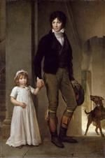 François Pascal Simon Gérard - Peintures - Jean-Baptiste Isabey and his Daughter, Alexandrine