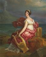 François Pascal Simon Gérard - Peintures - Madame de Staël as Corrine