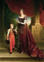 Francois Pascal Simon Gerard - Bilder Gemälde - Marie Amelie de Bourbon and her Son, Prince Ferdinand