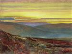John Atkinson Grimshaw - Bilder Gemälde - A lake landscape at sunset