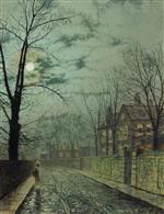 John Atkinson Grimshaw - Bilder Gemälde - A Moonlit Road