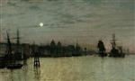 John Atkinson Grimshaw  - Bilder Gemälde - Greenwich, Half Tide