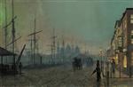 John Atkinson Grimshaw  - Bilder Gemälde - Humber Dockside