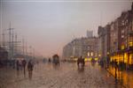 John Atkinson Grimshaw  - Bilder Gemälde - Liverpool Docks from Wapping