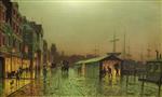 John Atkinson Grimshaw  - Bilder Gemälde - Liverpool Docks