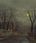 John Atkinson Grimshaw  - Bilder Gemälde - Moonlit Street Scene 2