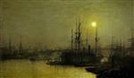 John Atkinson Grimshaw  - Bilder Gemälde - Night Toil, Billingsgate Wharf