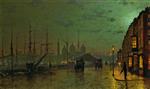 John Atkinson Grimshaw  - Bilder Gemälde - Prince's Dock, Hull