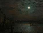 John Atkinson Grimshaw  - Bilder Gemälde - Southwark Bridge by Moonlight