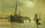 John Atkinson Grimshaw  - Bilder Gemälde - The Lighthouse at Scarborough