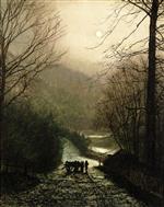 John Atkinson Grimshaw  - Bilder Gemälde - The Timber Waggon
