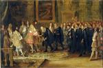 Charles Le Brun - Bilder Gemälde - Louis XIV Receiving the 13 Swiss Ambassadors