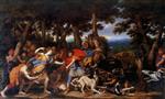 Charles Le Brun  - Bilder Gemälde - The Hunt of Meleager and Atalanta