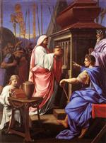 Eustache Le Sueur  - paintings - Caligula läßt die Asche seiner Mutter und seines Bruders im Grabmal seiner Ahnen beisetzen