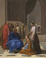 Eustache Le Sueur - Bilder Gemälde - Christus im Hause von Martha und Maria