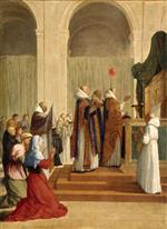 Eustache Le Sueur - Bilder Gemälde - Die Messe des Heiligen Martin von Tours