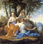 Eustache Le Sueur - Bilder Gemälde - Die Musen Klio, Euterpe und Thalia