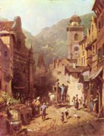 Carl Spitzweg - Bilder Gemälde - Der Besuch des Landesvaters