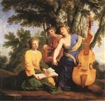 Eustache Le Sueur  - paintings - Die Musen Melpomene, Erato und Polymnia