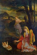 Eustache Le Sueur  - paintings - Landscape with Moses Saved from the Nile