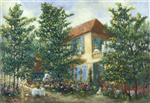 Henri Lebasque - Bilder Gemälde - After Midday in the Garden
