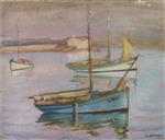 Henri Lebasque  - Bilder Gemälde - Boats at the Port Ile de Yeu