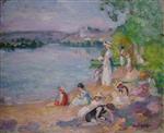 Henri Lebasque  - Bilder Gemälde - By the Lake shore