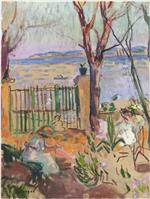 Henri Lebasque  - Bilder Gemälde - Garden by the sea in St Tropez