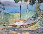 Bild:Girl in a hammock in Cannes