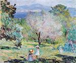 Henri Lebasque  - Bilder Gemälde - Girls in a landscape in Cannes