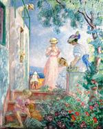 Henri Lebasque  - Bilder Gemälde - Girls on the Terrace, Sainte-Maxime