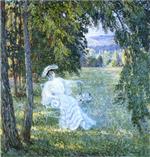 Henri Lebasque  - Bilder Gemälde - Madame Vian seated in the Park