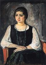 Henri Lebasque  - Bilder Gemälde - Nono in a Green Necklace