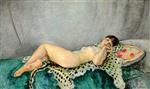 Henri Lebasque  - Bilder Gemälde - Nude on a Leopard Skin