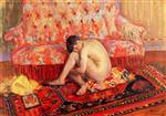 Henri Lebasque  - Bilder Gemälde - Nude on red carpet