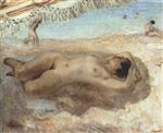 Henri Lebasque  - Bilder Gemälde - Nude on the beach