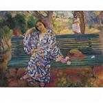 Henri Lebasque  - Bilder Gemälde - On the Green Bench at Sanary