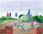 Henri Lebasque  - Bilder Gemälde - On the Terrace at Prefailles