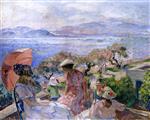 Henri Lebasque  - Bilder Gemälde - On the Terrace Facing the Sea, Sainte-Maxime