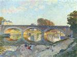 Henri Lebasque  - Bilder Gemälde - Pont Pierre at the Lagny River