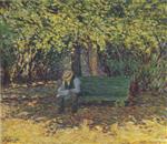Henri Lebasque  - Bilder Gemälde - Reading in the Garden