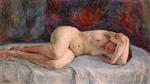 Henri Lebasque  - Bilder Gemälde - Reclining Nude with Crossed Arms