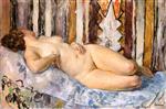 Henri Lebasque  - Bilder Gemälde - Reclining Nude with Drapery