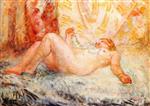 Henri Lebasque  - Bilder Gemälde - Reclining Nude with Pearl Necklace