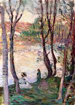 Henri Lebasque  - Bilder Gemälde - Resting on the Banks of the Yaudet