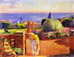 Henri Lebasque  - Bilder Gemälde - The Terrace at Prefailles