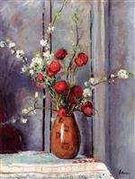 Henri Lebasque  - Bilder Gemälde - Vase of Flowers, Poppies and Apple Blossoms