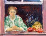 Henri Lebasque  - Bilder Gemälde - Woman and Little Girl at the Window