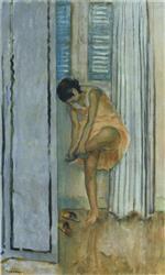 Henri Lebasque  - Bilder Gemälde - Woman changing her shoes